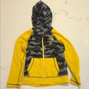 The North Face Kids Yellow and Black Camo Hoodie